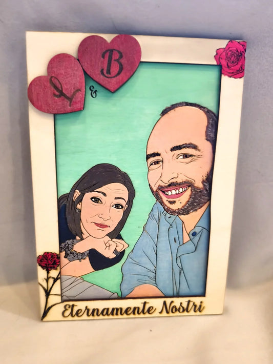Quadro in legno personalizzato “Eternamente Nostri” con foto di coppia